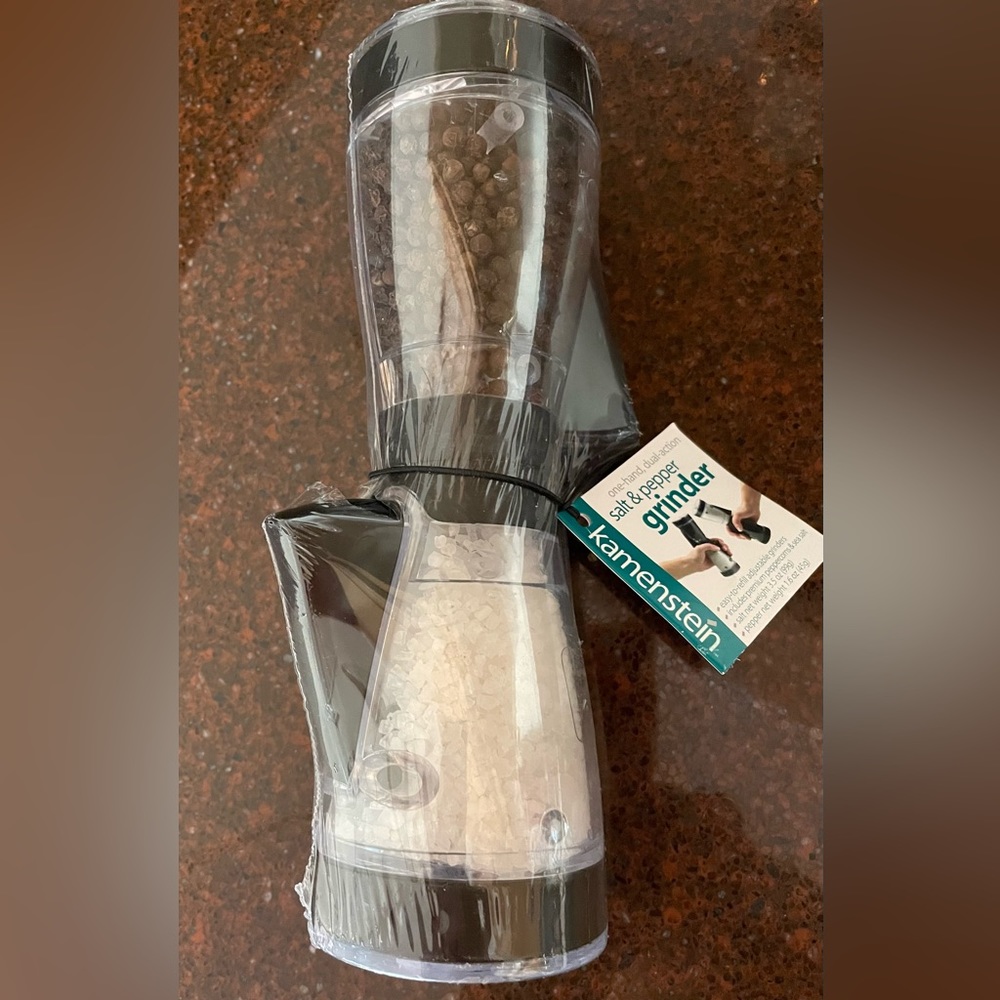Kamenstein Salt & Pepper Grinders One Hand Dual Action FineCourse Adjustable NWT